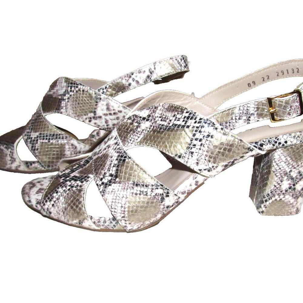 Eric Michael Lark leather snake print sandals pumps size Eur 41 US 10-11 $159